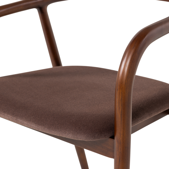 Woood Bran Eetkamerstoel Beukenhout Velvet Bruin [fsc]