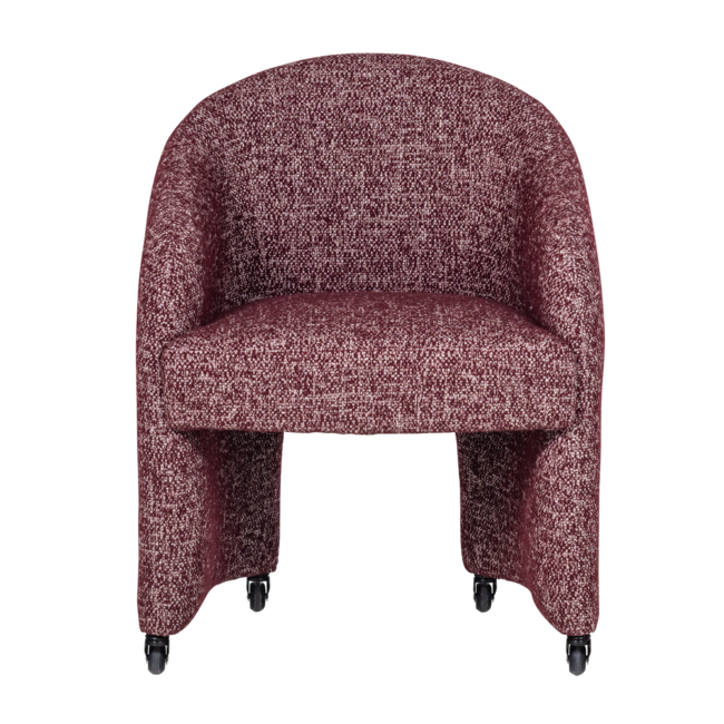Woood Cordo Eetkamerstoel Met Wielen Melange Bordeauxrood [fsc]
