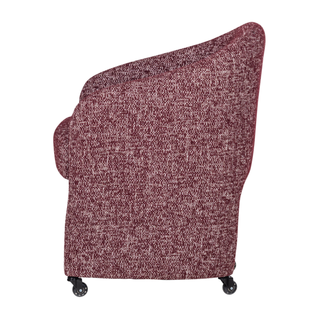 Woood Cordo Eetkamerstoel Met Wielen Melange Bordeauxrood [fsc]