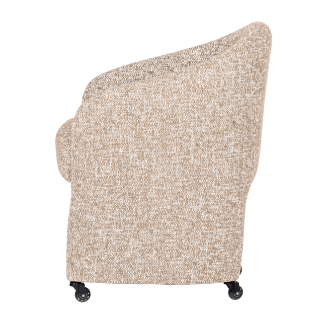 Woood Cordo Eetkamerstoel Met Wielen Melange Naturel [fsc]