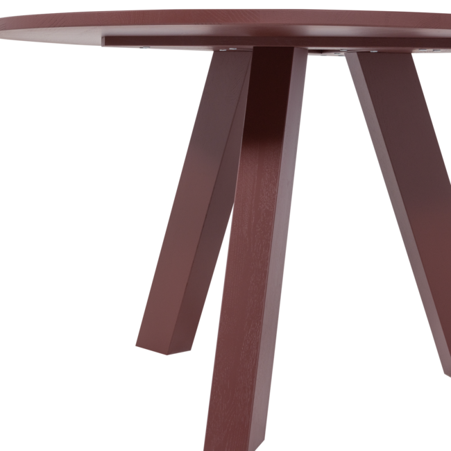 Woood Rhonda Eettafel O129 Cm Eiken Bordeauxrood [fsc]