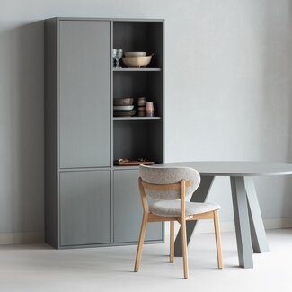 Woood Rhonda Eettafel O129 Cm Eiken Warmgrijs [fsc]