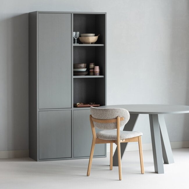 Woood Rhonda Eettafel O129 Cm Eiken Warmgrijs [fsc]