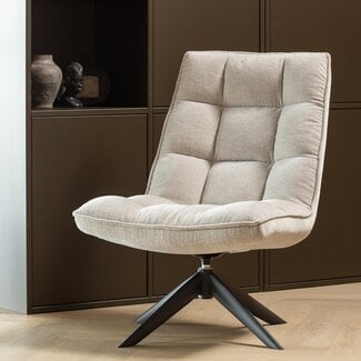 Woood Jouke Draaifauteuil Chenille Structuur Naturel [fsc]