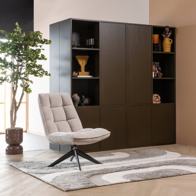 Woood Jouke Draaifauteuil Chenille Structuur Naturel [fsc]