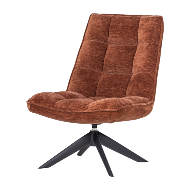 Woood Jouke Draaifauteuil Chenille Structuur Roestbruin [fsc]