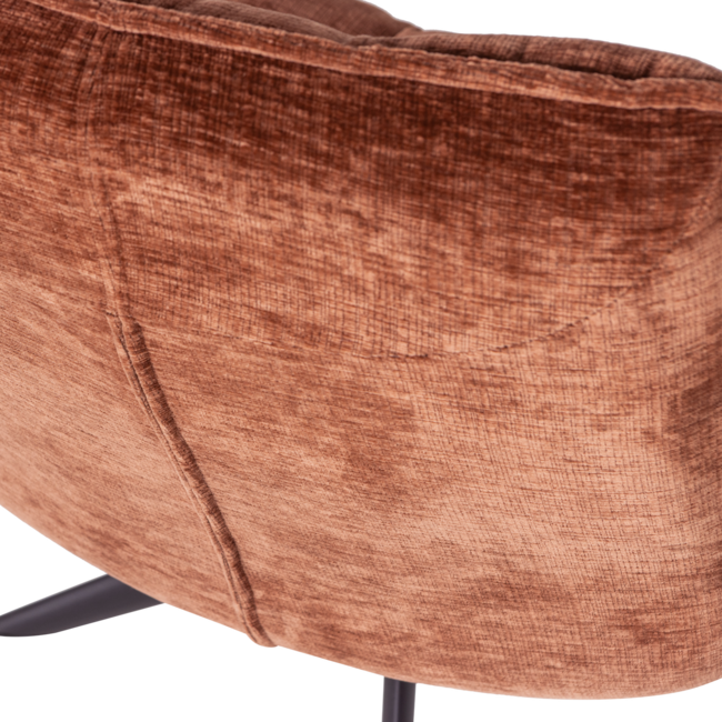 Woood Jouke Draaifauteuil Chenille Structuur Roestbruin [fsc]