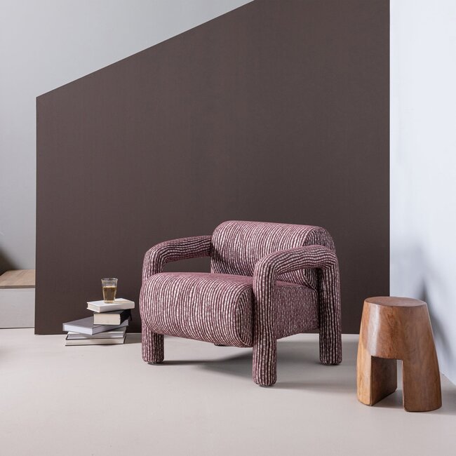 Woood Lenny Fauteuil Met Dessin Bordeauxrood