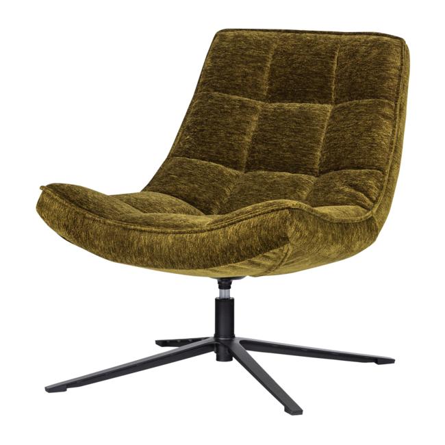 Woood Maudi Draaifauteuil Chenille Structuur Groen