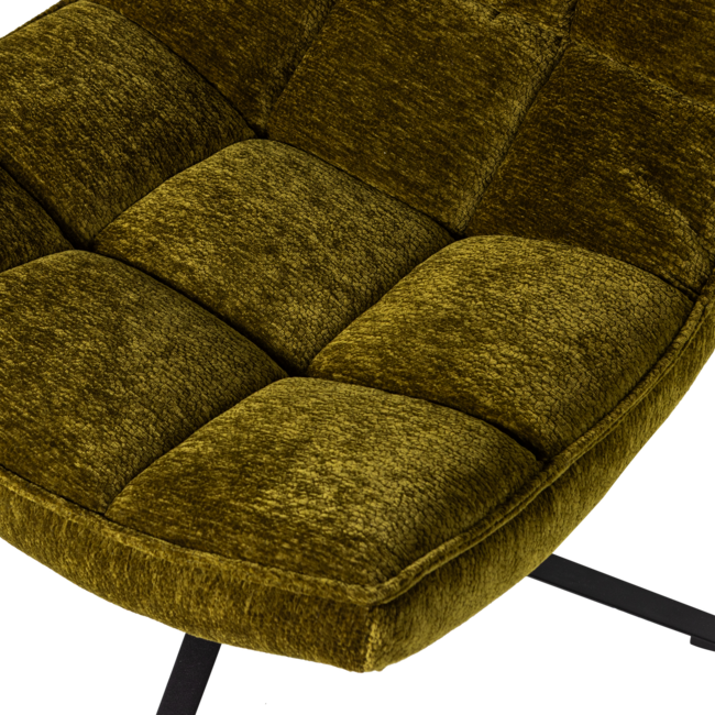 Woood Maudi Draaifauteuil Chenille Structuur Groen