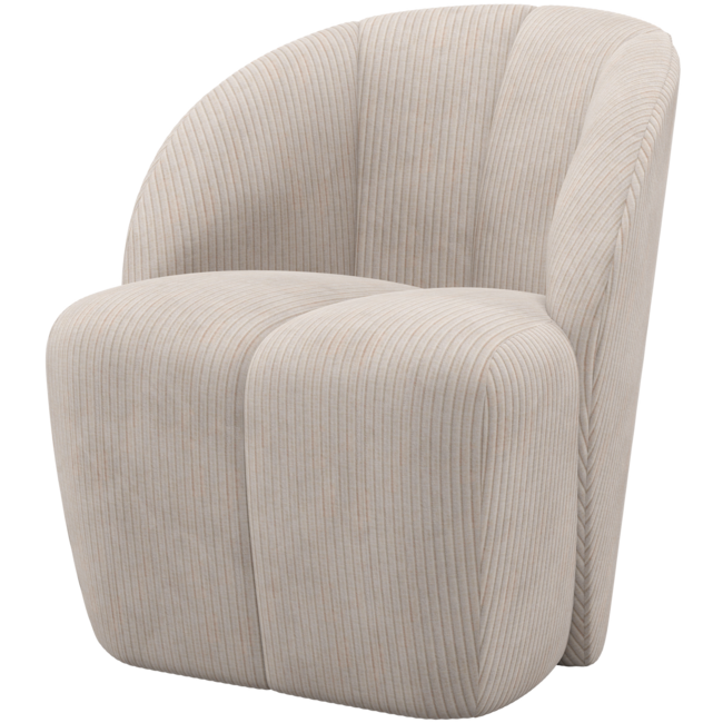 Woood Mojo Draaifauteuil Ribstof Ecru