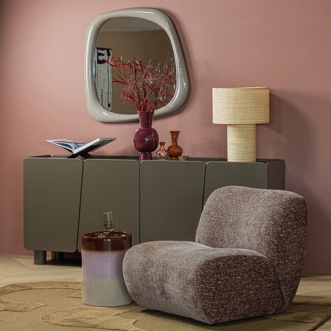 Woood Nomu Fauteuil Craquele Velvet Lichtbruin [fsc]