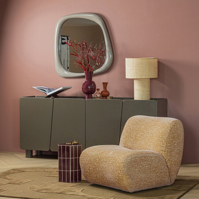 Woood Nomu Fauteuil Craquele Velvet Lichtgeel [fsc]