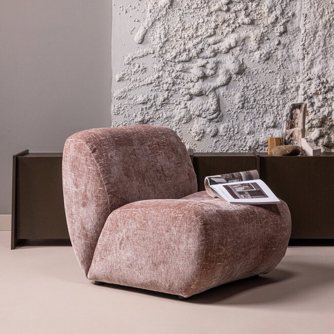 Woood Nomu Fauteuil Craquele Velvet Lichtroze [fsc]