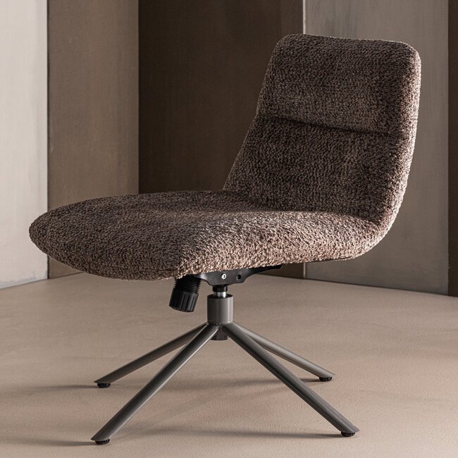 Woood Soren Verstelbare Draaifauteuil Wollig Bruin