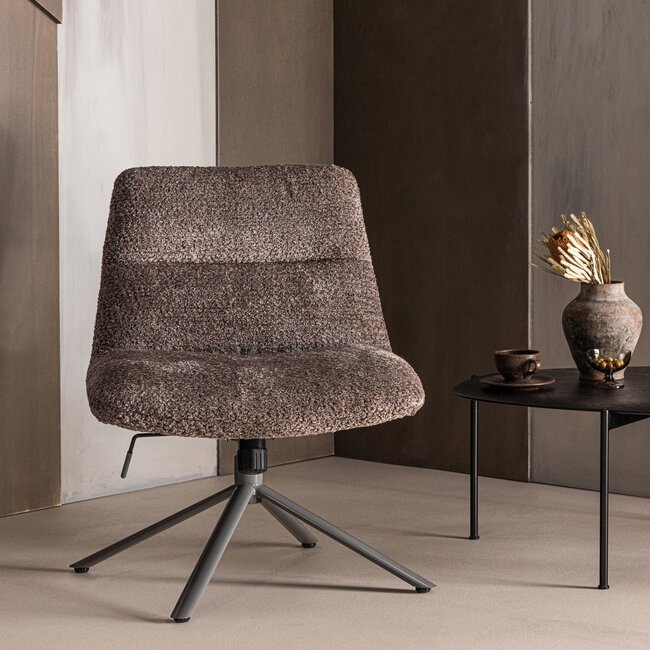 Woood Soren Verstelbare Draaifauteuil Wollig Bruin