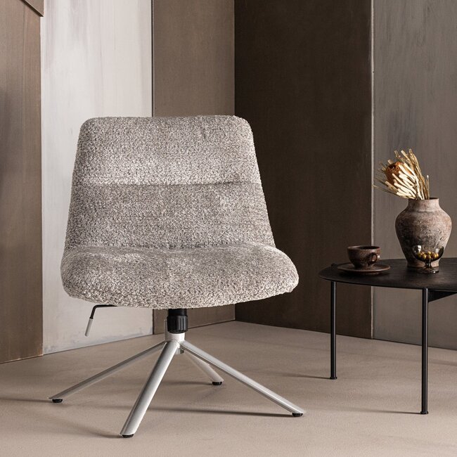 Woood Soren Verstelbare Draaifauteuil Wollig Grijs