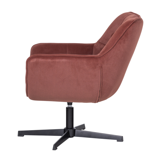 Woood Wibo Draaifauteuil Mat Velvet Bruinrood [fsc]