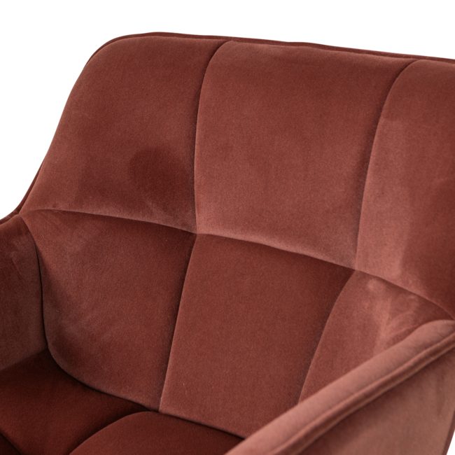 Woood Wibo Draaifauteuil Mat Velvet Bruinrood [fsc]
