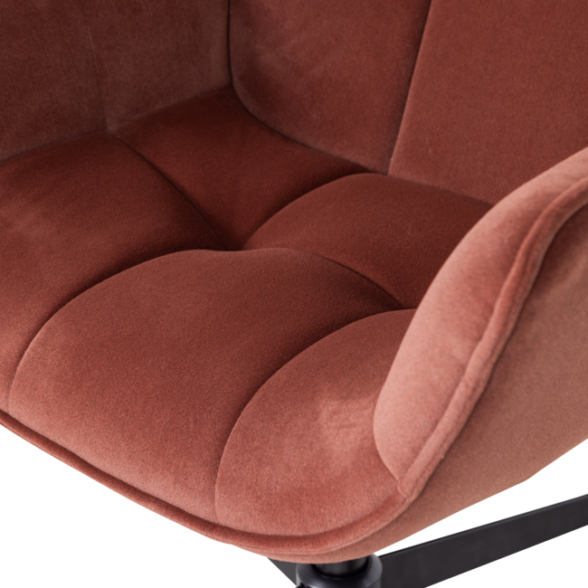 Woood Wibo Draaifauteuil Mat Velvet Bruinrood [fsc]