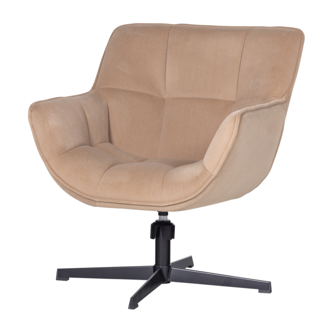 Woood Wibo Draaifauteuil Mat Velvet Zand [fsc]