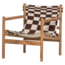 Woood Zano Fauteuil Hout Bruin Met Kelim Zitting Naturel