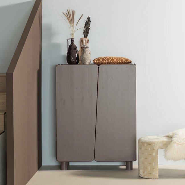 Woood Root 2-Deurs Kast Grenen Truffel Bruin [fsc]