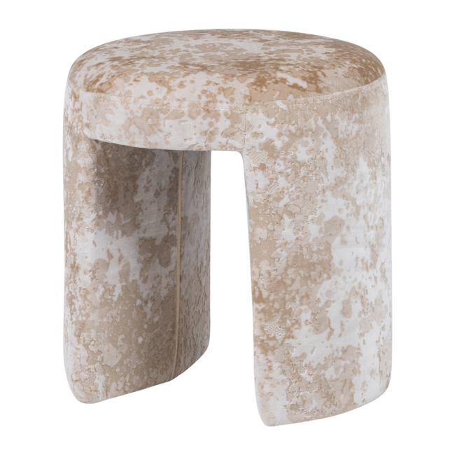 Woood Charlie Gestoffeerde Kruk Structuur Stof Beige [fsc]