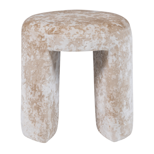 Woood Charlie Gestoffeerde Kruk Structuur Stof Beige [fsc]