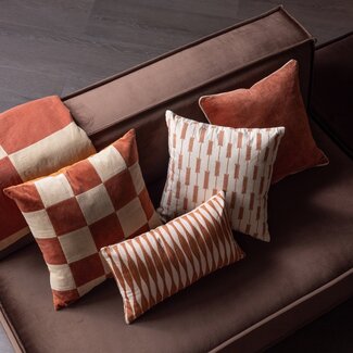 Woood Zena Kussens Roze/Roestbruin - Set Van 4