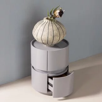Woood Lunex Ladekast/Nachtkastje Hout Hoogglans Lichtgrijs [fsc]