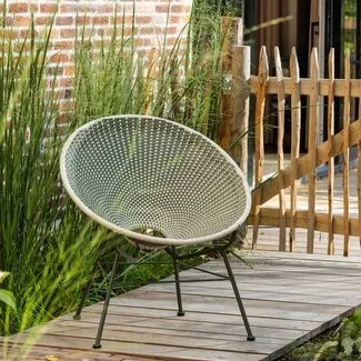 Woood Kazoun Tuin Loungestoel Wicker Groen