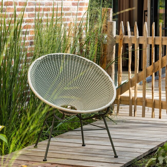 Woood Kazoun Tuin Loungestoel Wicker Groen
