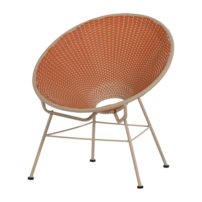 Woood Kazoun Tuin Loungestoel Wicker Oranje