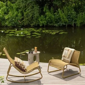 Woood West Tuin Loungestoel Honinggeel