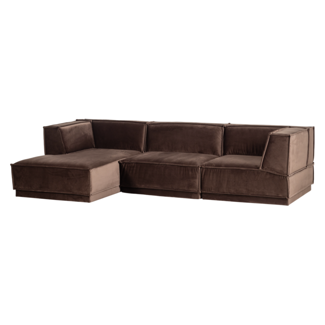 Woood Manu Chaise Longue Bank Links Velvet Bruin [fsc]