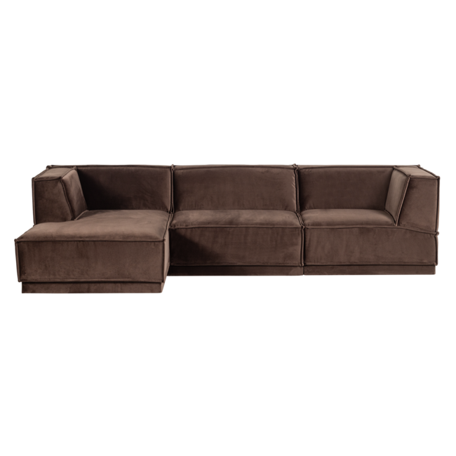 Woood Manu Chaise Longue Bank Links Velvet Bruin [fsc]