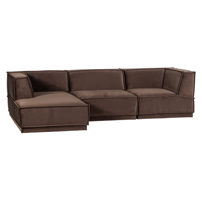 Woood Manu Chaise Longue Bank Links Velvet Bruin [fsc]