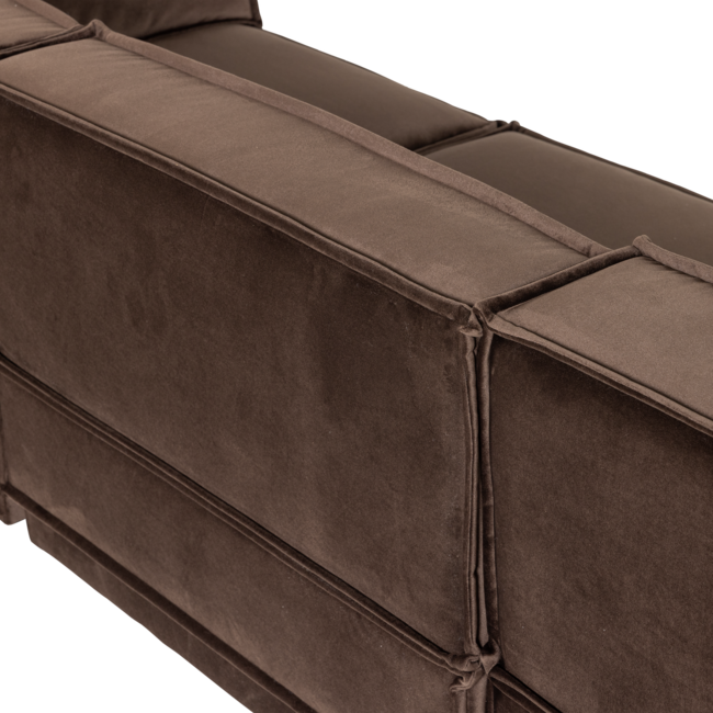 Woood Manu Chaise Longue Bank Links Velvet Bruin [fsc]