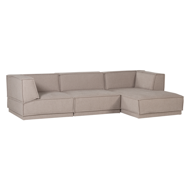 Woood Manu Chaise Longue Bank Rechts Grove Chenille Naturel [fsc]