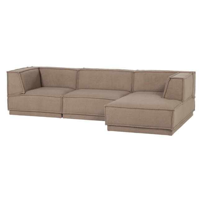 Woood Manu Chaise Longue Bank Rechts Teddy Taupe [fsc]