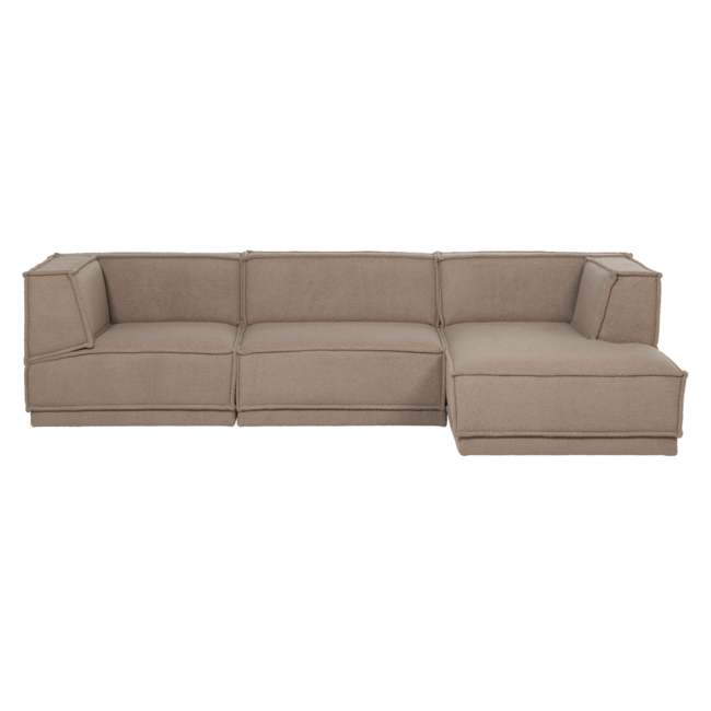 Woood Manu Chaise Longue Bank Rechts Teddy Taupe [fsc]