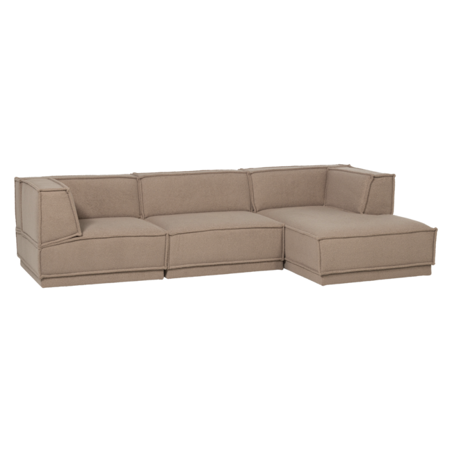 Woood Manu Chaise Longue Bank Rechts Teddy Taupe [fsc]
