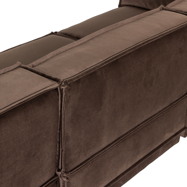 Woood Manu Chaise Longue Bank Rechts Velvet Bruin [fsc]