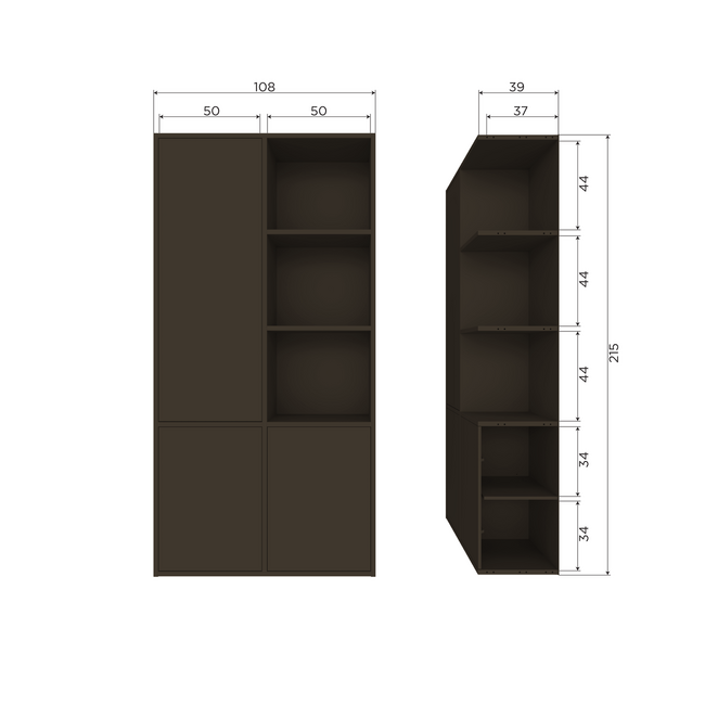 Woood Meggy Opbergkast Links 108 Cm Grenen Middenbruin [fsc]