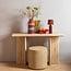 Woood Sarli Poef Hoog Ruit Dessin Chenille Taupe/Geel [fsc]