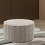 Woood Sarli Poef Laag Ruit Dessin Chenille Naturel/Beige [fsc]