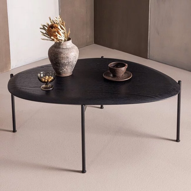 Woood Kota Salontafel 36x92x68 Cm Mdf/Fineer Zwart