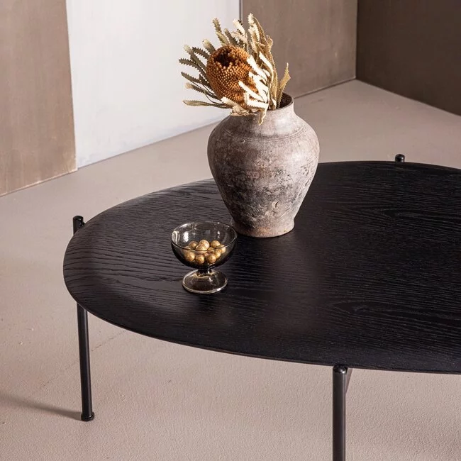 Woood Kota Salontafel 36x92x68 Cm Mdf/Fineer Zwart
