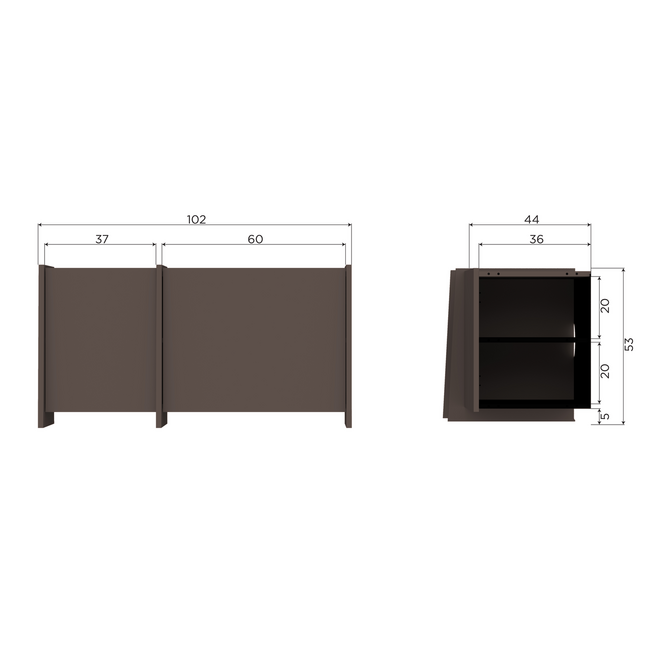 Woood Brock Tv Meubel 102 Cm Essen Fineer Middenbruin [fsc]